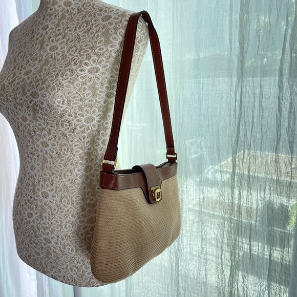 Vintage Liz Clairborne Straw Shoulder Bag - Picture 7 of 7